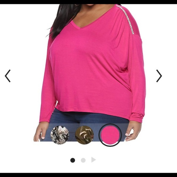 Jennifer Lopez Pink Long Sleeves Top Small/Medium BNWT - Picture 4 of 9